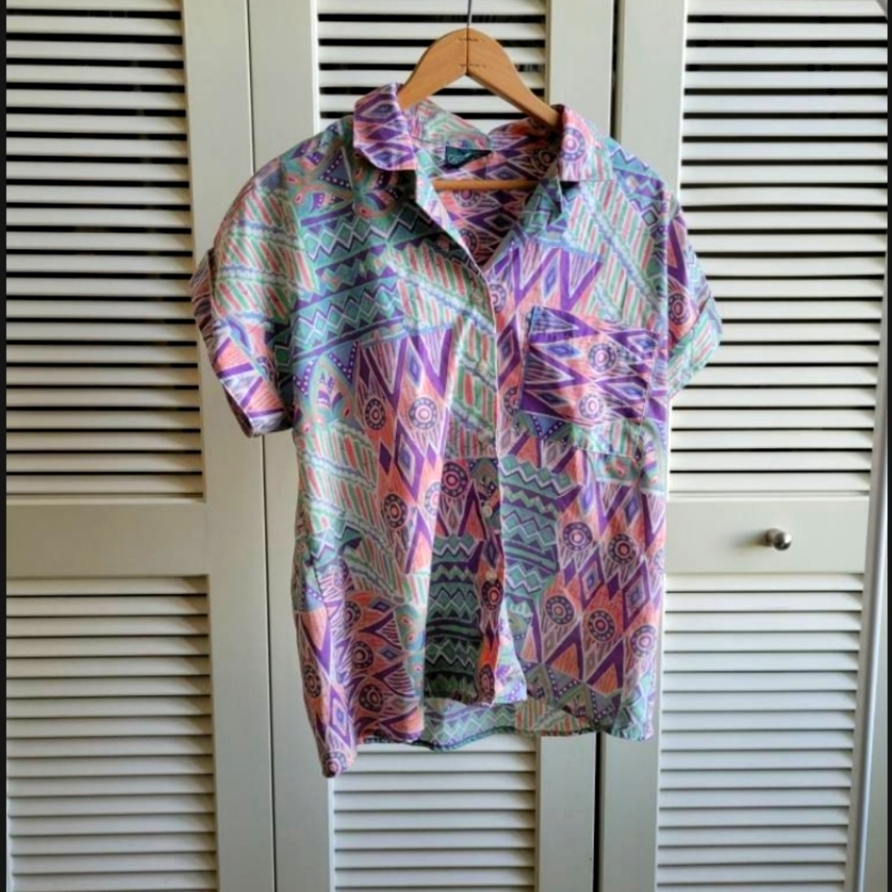 Vintage Cabin Creek Retro Short Sleeve Button Down